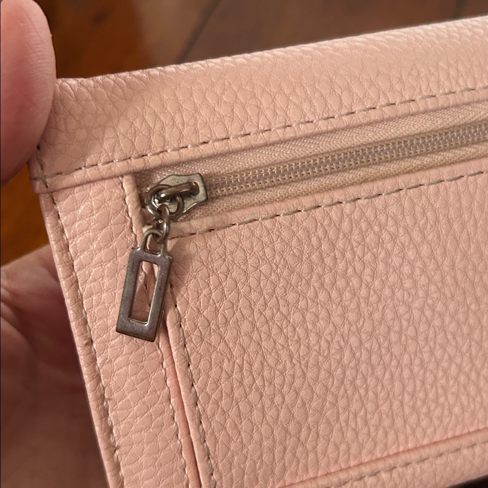 GUESS Pink Pebbled Wallet with Silver Accent - Picture 6 of 8